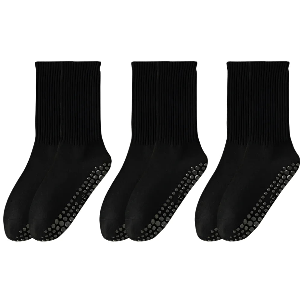 3 Pairs of Anti-Slip Cotton Pilates Socks for Women