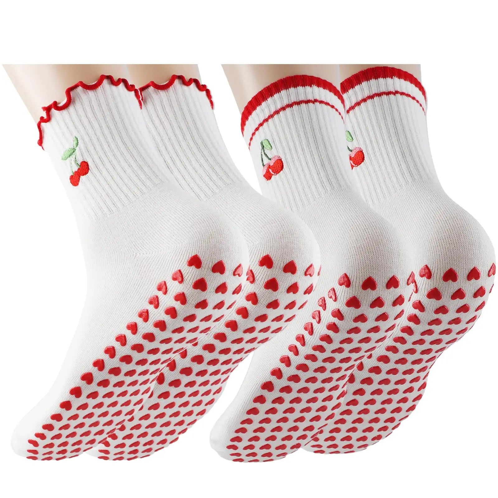 Ruffle Grip Pilates Socks for Elegant Movement