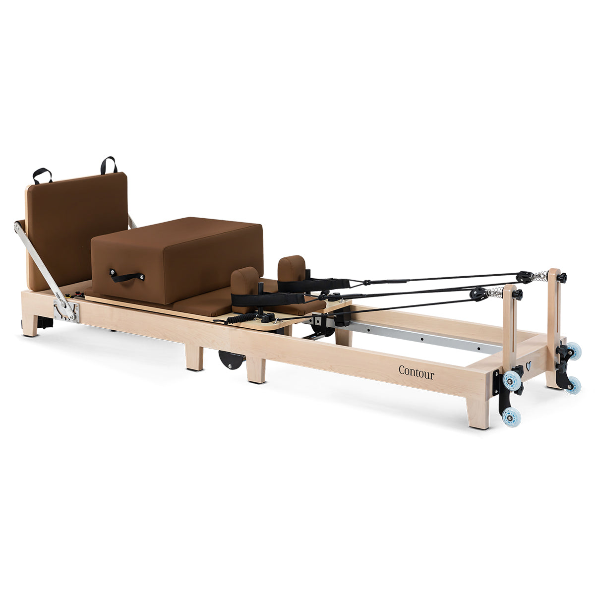 Lifespan Fitness Contour Folding Wooden Pilates Reformer Machine Set (Espresso)
