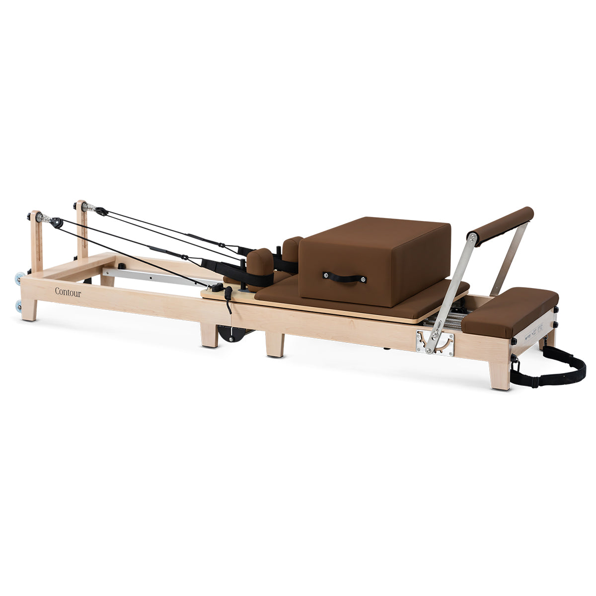 Lifespan Fitness Contour Folding Wooden Pilates Reformer Machine Set (Espresso)
