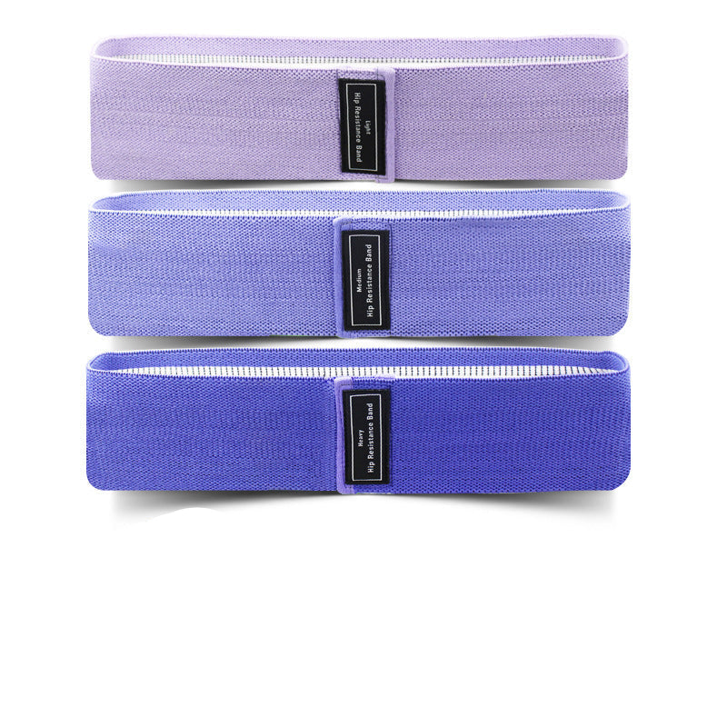 Purple Colour Scheme Fabric Resistance Bands Set - 3 Levels Non-Slip Hip Bands for Strength Training